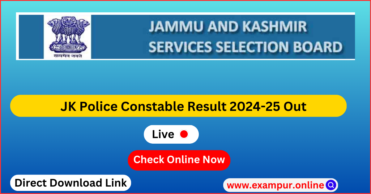 JK Police Constable Result 2024 Declared: Direct link to check here