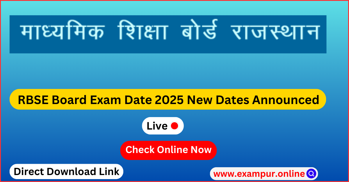 RBSE Board Exam Date 2025 Out For Class 10, 12: New Dates Announced