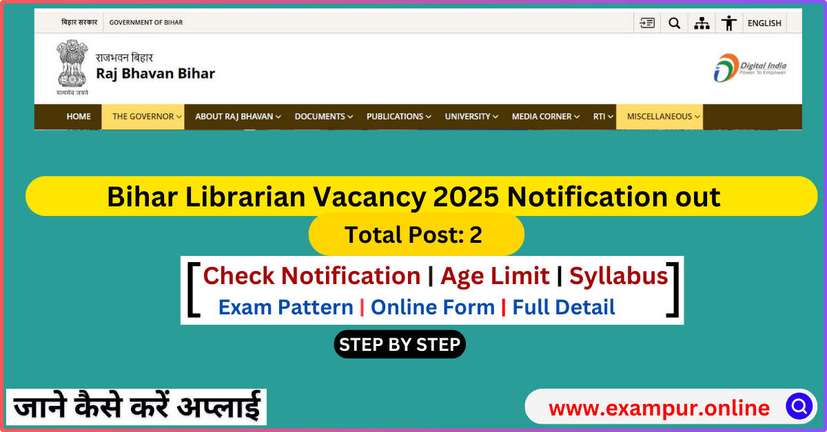 Bihar Librarian Vacancy 2025 Apply Online