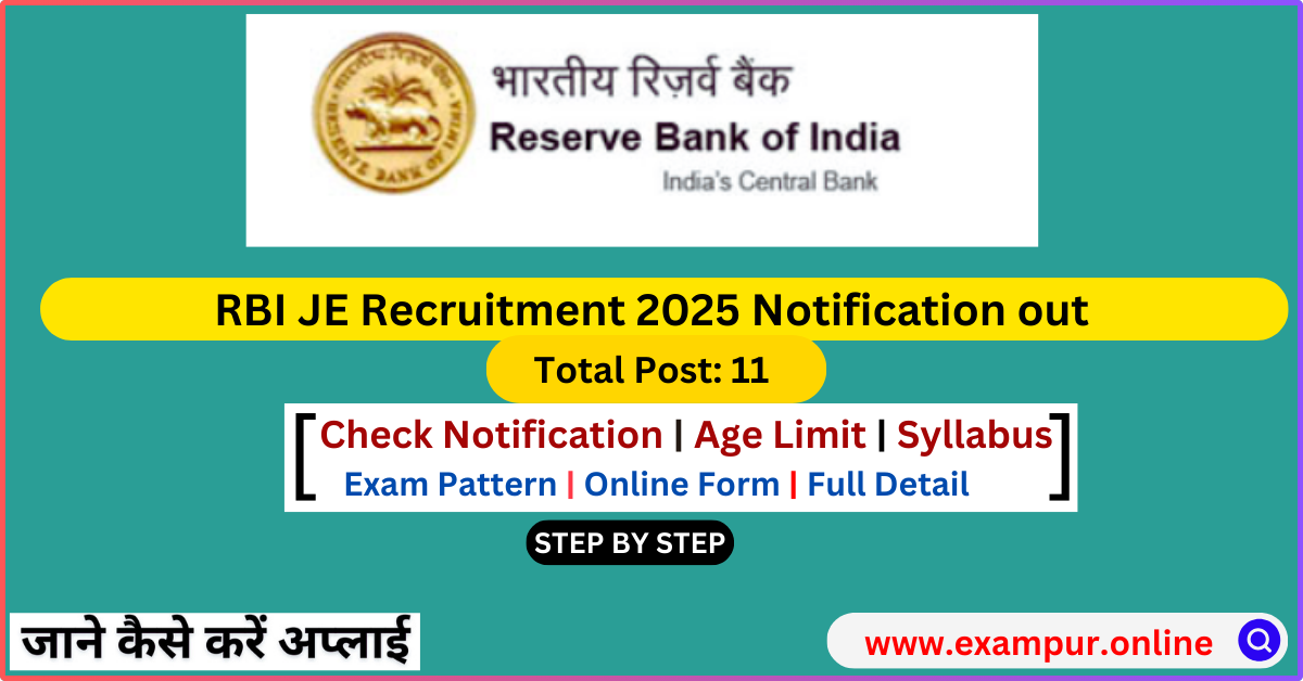 RBI JE Recruitment 2025 Apply Online Selection Process, Eligibility  @rbi.org.in